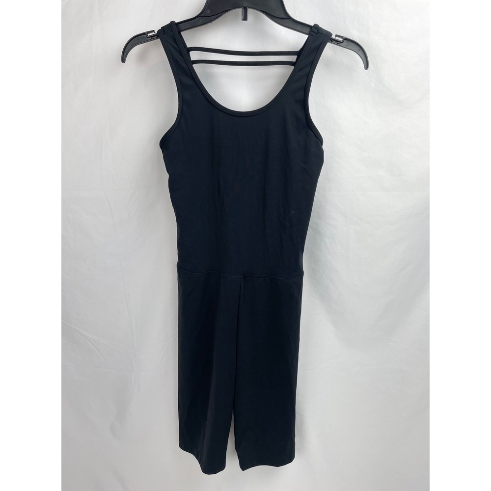 Koral Women Small Intact Blackout Black Jumpsuit Shorts Athletic Sleeveless Open